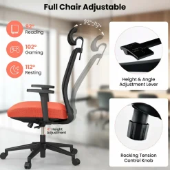 Tangkula Ergonomic Office Chair, 400 lbs Big & Tall Ergonomic Executive Chair with Lumbar Support