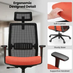 Tangkula Ergonomic Office Chair, 400 lbs Big & Tall Ergonomic Executive Chair with Lumbar Support
