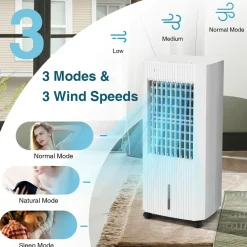 Tangkula Evaporative Air Cooler, Portable Swamp Cooler with Remote, 2 Ice Packs