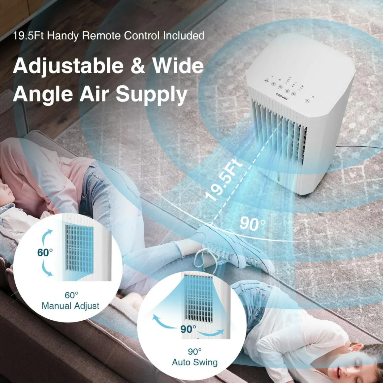 Tangkula Evaporative Air Cooler, Portable Swamp Cooler with Remote, 2 Ice Packs