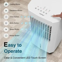 Tangkula Evaporative Air Cooler, Portable Swamp Cooler with Remote, 2 Ice Packs