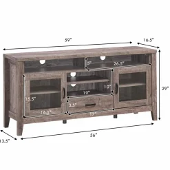 Tangkula Farmhouse Tall TV Stand, Retro Wood Universal Stand for TV's up to 65