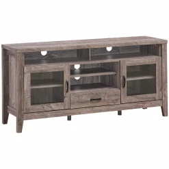 Tangkula Farmhouse Tall TV Stand, Retro Wood Universal Stand for TV's up to 65