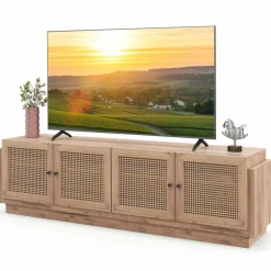 Tangkula Farmhouse TV Stand for TVs Up to 75 Inches