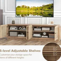 Tangkula Farmhouse TV Stand for TVs Up to 75 Inches