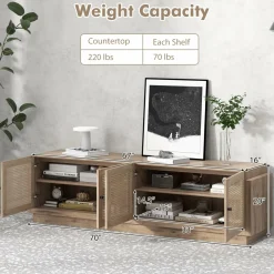 Tangkula Farmhouse TV Stand for TVs Up to 75 Inches