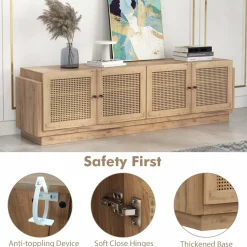 Tangkula Farmhouse TV Stand for TVs Up to 75 Inches