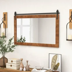 Tangkula Farmhouse Wall Mirror, 40