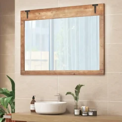Tangkula Farmhouse Wall Mirror, 39