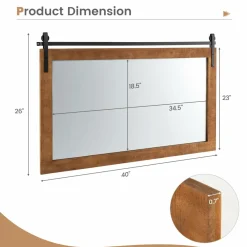 Tangkula Farmhouse Wall Mirror, 40