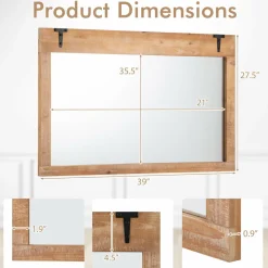 Tangkula Farmhouse Wall Mirror, 39