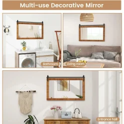 Tangkula Farmhouse Wall Mirror, 40