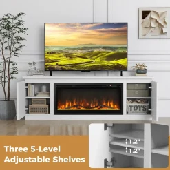 Tangkula Fireplace TV Stand for TVs up to 80