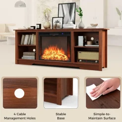 Tangkula Fireplace TV Stand for 75 Inches TV