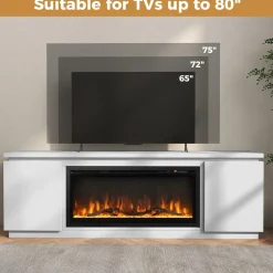 Tangkula Fireplace TV Stand for TVs up to 80