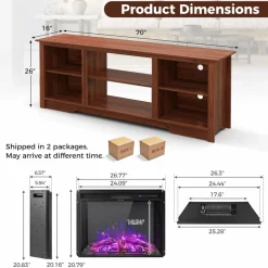 Tangkula Fireplace TV Stand for 75 Inches TV