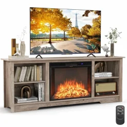 Tangkula Fireplace TV Stand for 75 Inches TV