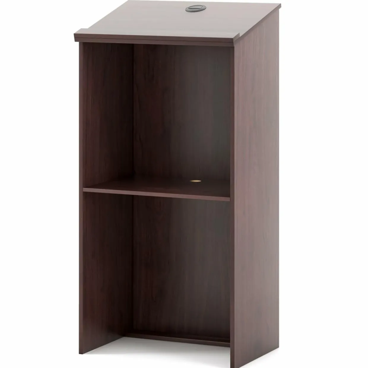 Tangkula Floor Standing Podium, Wooden Speaking Lectern with Adjustable Shelf