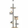 Tangkula Floor to Ceiling Cat Tree, 5 Tier Tall Cat Tower with Adjustable Height (100-110 Inch) for Large Cats