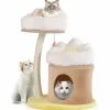 Tangkula Flower Cat Tree, 33 Inch Cute Cat Tower with Sisal Scratching Post, Washable Padded Top Perch