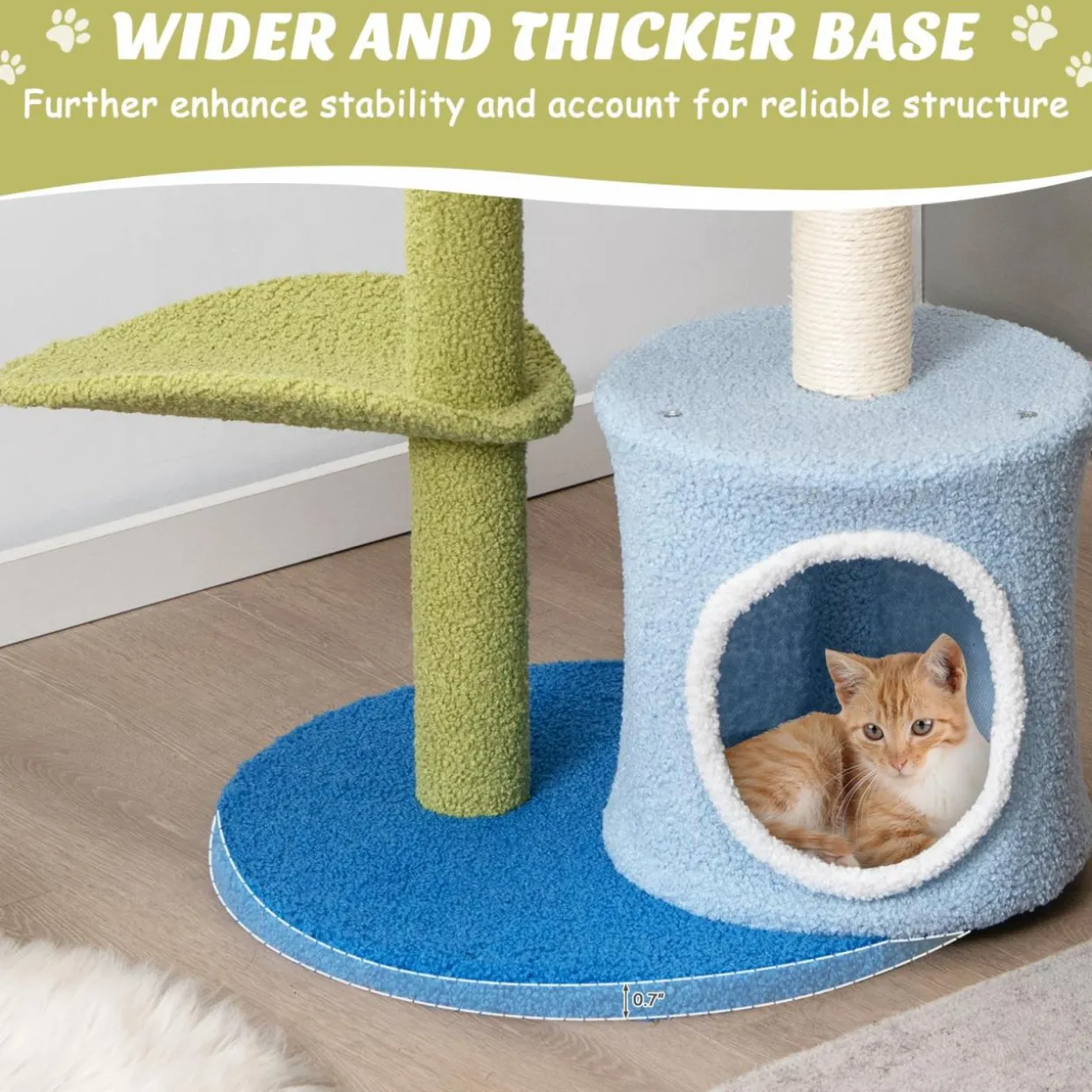 Tangkula Flower Cat Tree for Indoor Cats (Green & Blue)