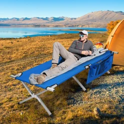 Tangkula Folding Camping Cot, Portable Sleeping Cot with Carrying Bag