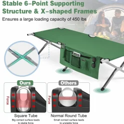 Tangkula Folding Camping Cot, Portable Sleeping Cot with Carrying Bag