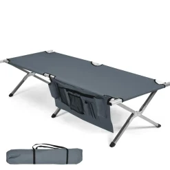 Tangkula Folding Camping Cot, Portable Sleeping Cot with Carrying Bag