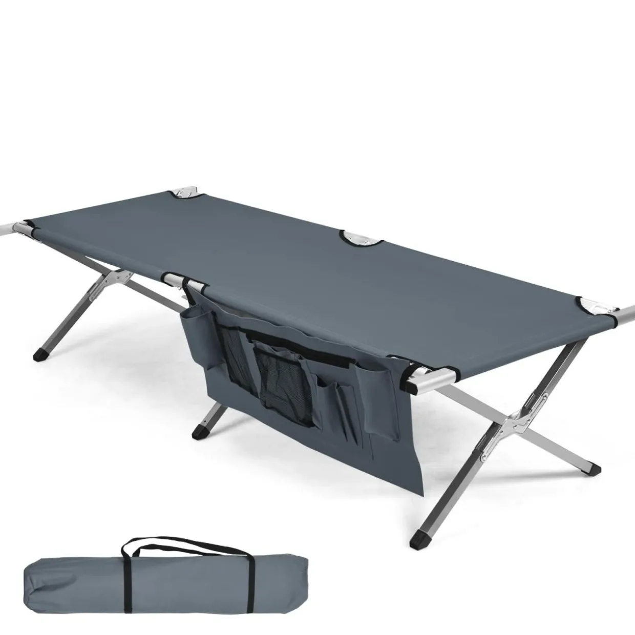 Tangkula Folding Camping Cot, Portable Sleeping Cot with Carrying Bag