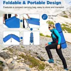 Tangkula Folding Camping Cot, Portable Sleeping Cot with Carrying Bag