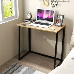 Tangkula Folding Computer Desk, 31” Foldable Drop Leaf Laptop Desk, Writing Desk Study Desk for Small Space