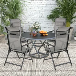 Tangkula Folding Patio Chairs Set