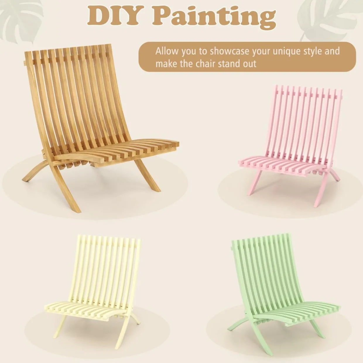 Tangkula Folding Patio Chair