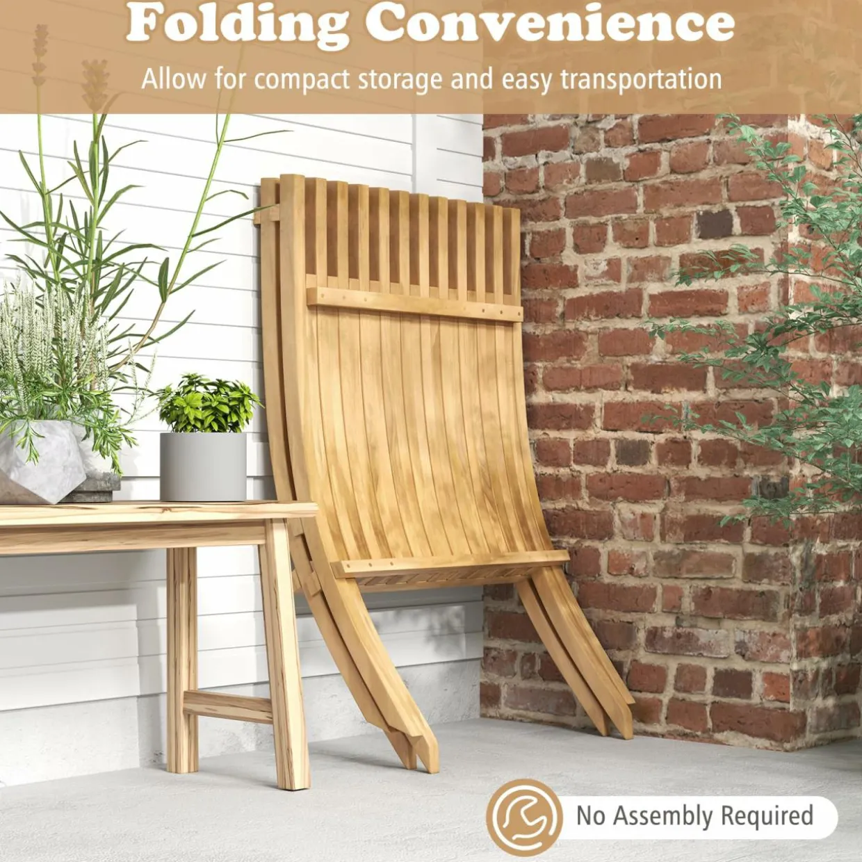 Tangkula Folding Patio Chair