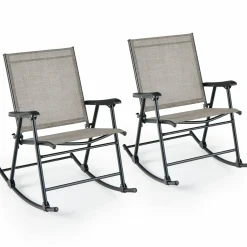 Tangkula Folding Rocking Chair Set of 2