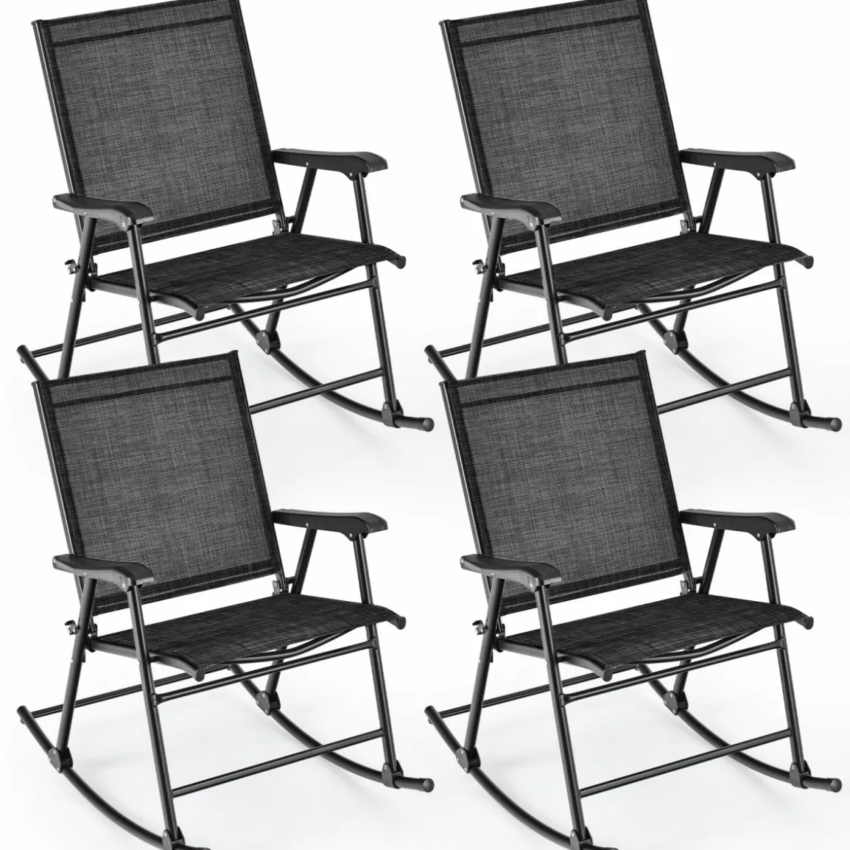 Tangkula Folding Rocking Chair Set of 2