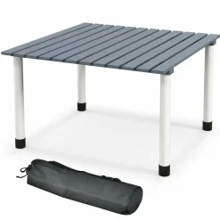 Tangkula Folding Table, Portable Picnic Table with Roll-up Tabletop, Carrying Bag
