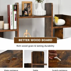 Tangkula Freestanding Tree Bookshelf, Corner Storage Organizer with 13 Open Shelves