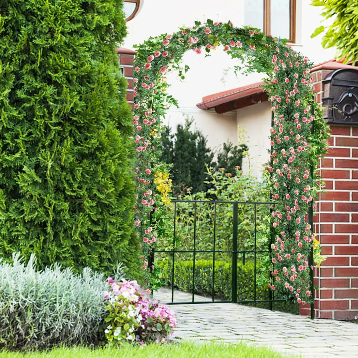 Tangkula 7.5Ft Garden Arbor with Gate