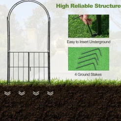 Tangkula 7.5Ft Garden Arbor with Gate
