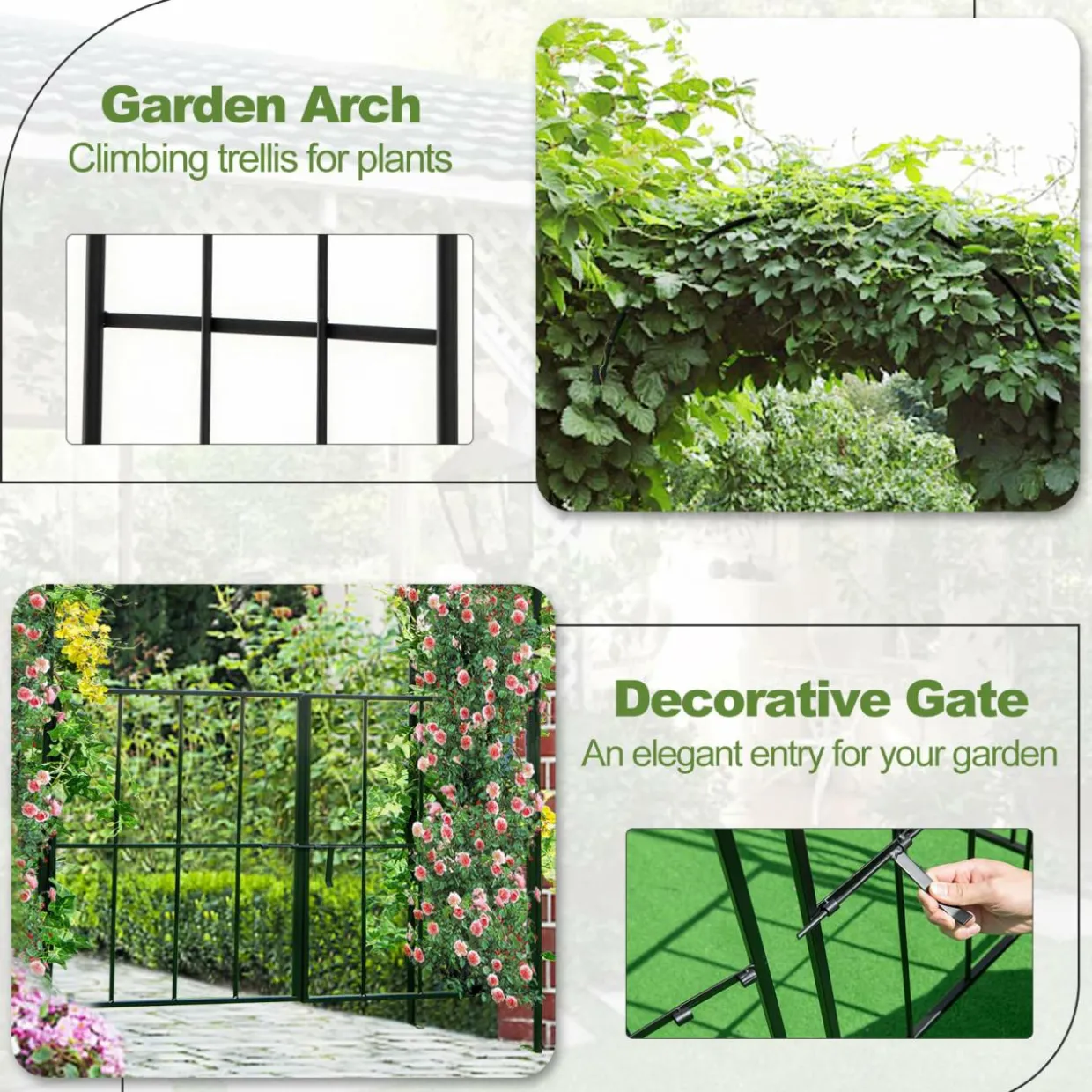 Tangkula 7.5Ft Garden Arbor with Gate