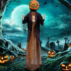 Tangkula 5.6FT Halloween Animated Standing Pumpkin Scarecrow