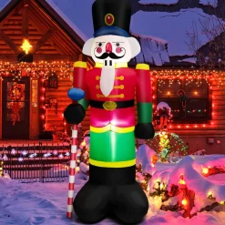Tangkula 8FT Inflatable Nutcracker Soldier for Christmas