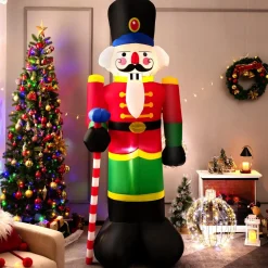 Tangkula 8FT Inflatable Nutcracker Soldier for Christmas