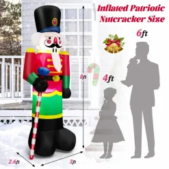 Tangkula 8FT Inflatable Nutcracker Soldier for Christmas