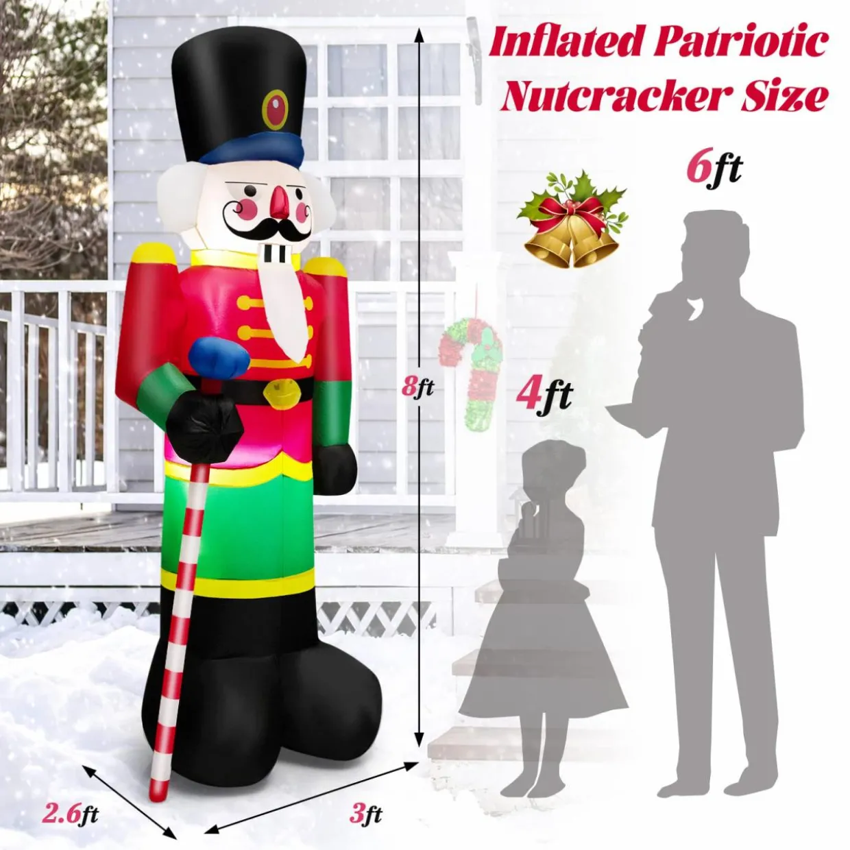 Tangkula 8FT Inflatable Nutcracker Soldier for Christmas