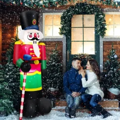 Tangkula 8FT Inflatable Nutcracker Soldier for Christmas