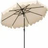 Tangkula 9Ft Patio Umbrella with Crank, 2-Tier Outdoor Umbrella with Push Button Tilt, Sun-Protective Canopy