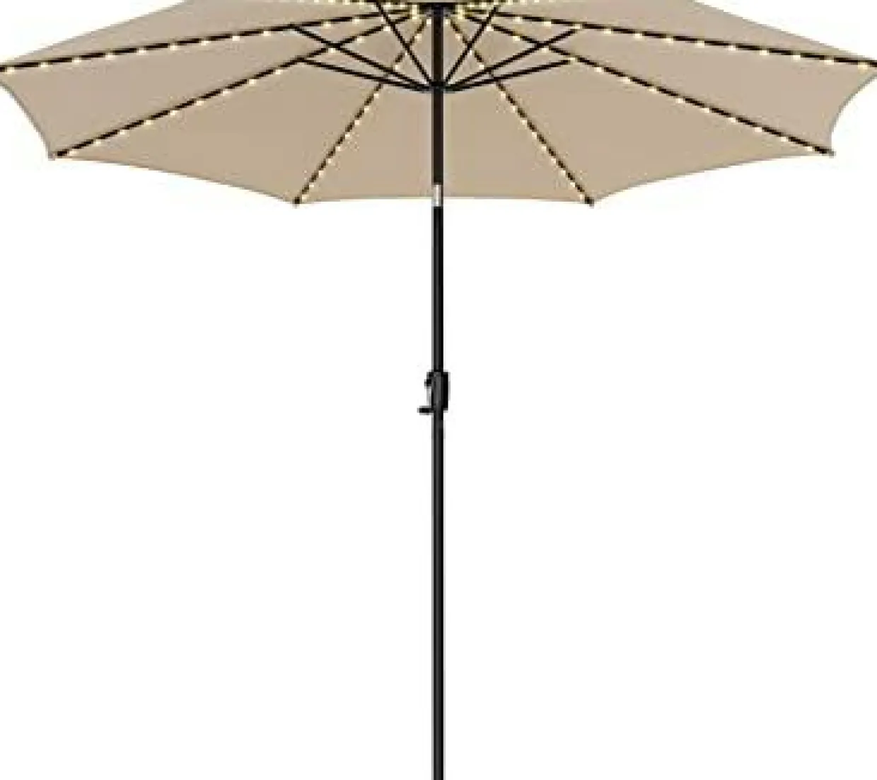 TANGKULA 10FT Solar Umbrella, Patio Umbrella with 112 LED Lights