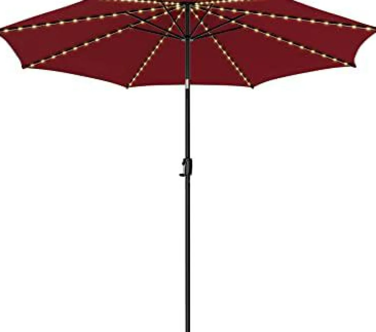 TANGKULA 10FT Solar Umbrella, Patio Umbrella with 112 LED Lights